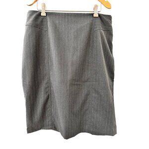 🍒 2/$20 🍒 Gray & Pink Vertical Striping Worthington Businesswear Skirt sz 12